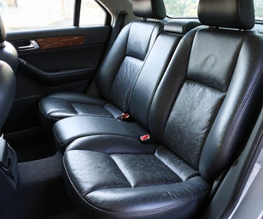 Leather seat before conditioning