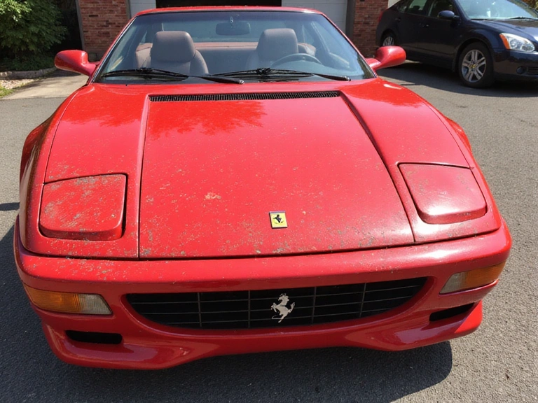 Sports car before paint correction
