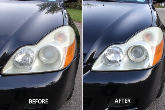 Headlight restoration comparison
