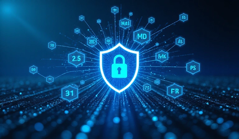 Data security illustration showing protected information